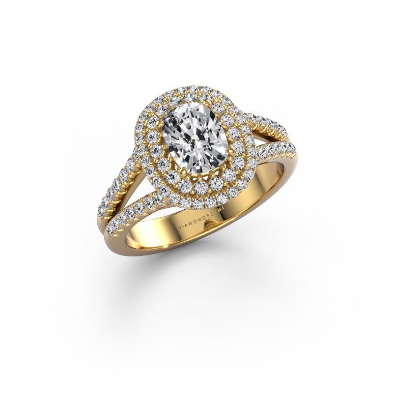 Engagement ring Elvie CSH 585 gold lab grown diamond 1.495 crt