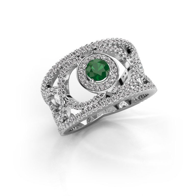 Afbeelding van Ring Regina<br/>950 platina<br/>Smaragd 4.2 mm