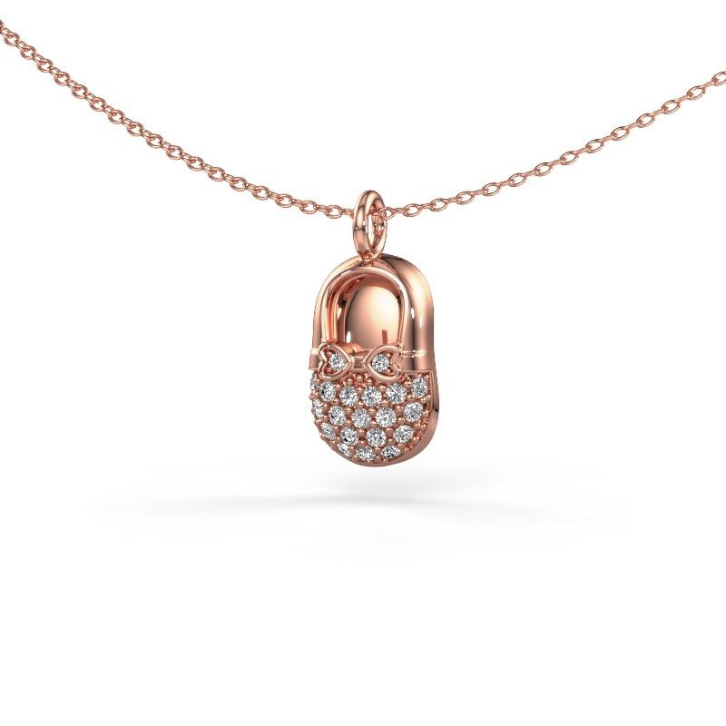 Anhänger Babyshoe 585 Roségold Zirkonia 1.3 mm