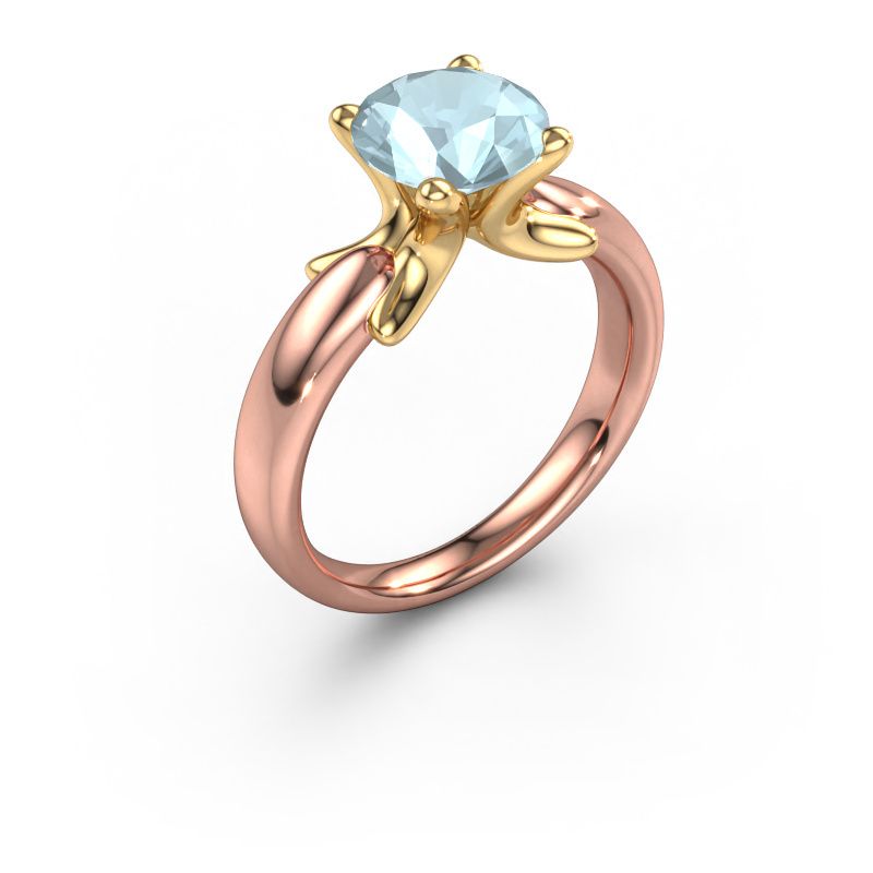 Ring Jodie 585 rose gold aquamarine 8 mm