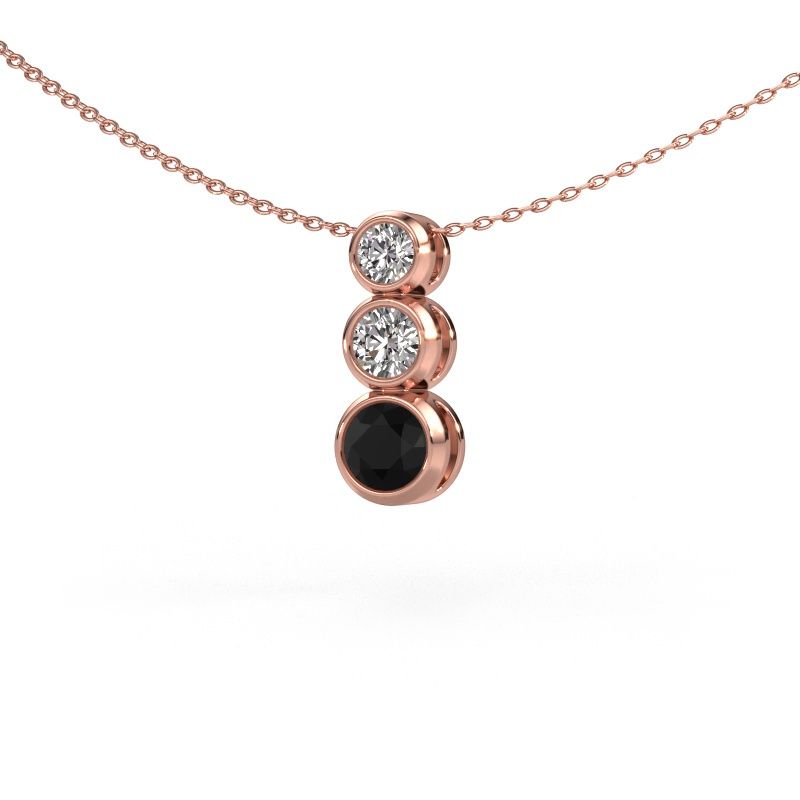 Pendant Linda 585 rose gold black diamond 1.00 crt