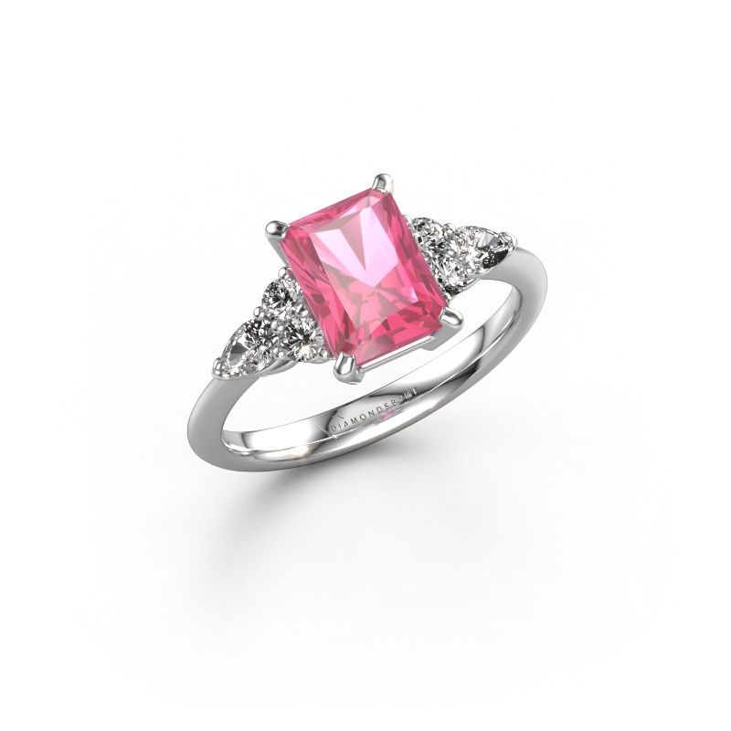 Verlobungsring Melani RAD 950 Platin Pink Saphir 8x6 mm