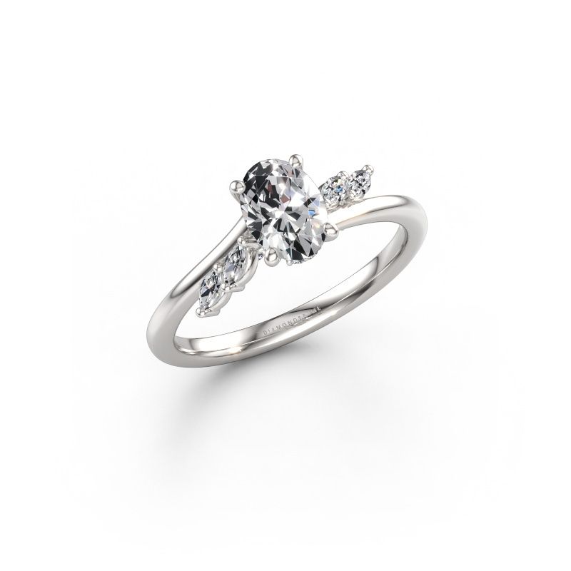 Engagement ring Rosalee OVL 950 platinum lab grown diamond 0.900 crt