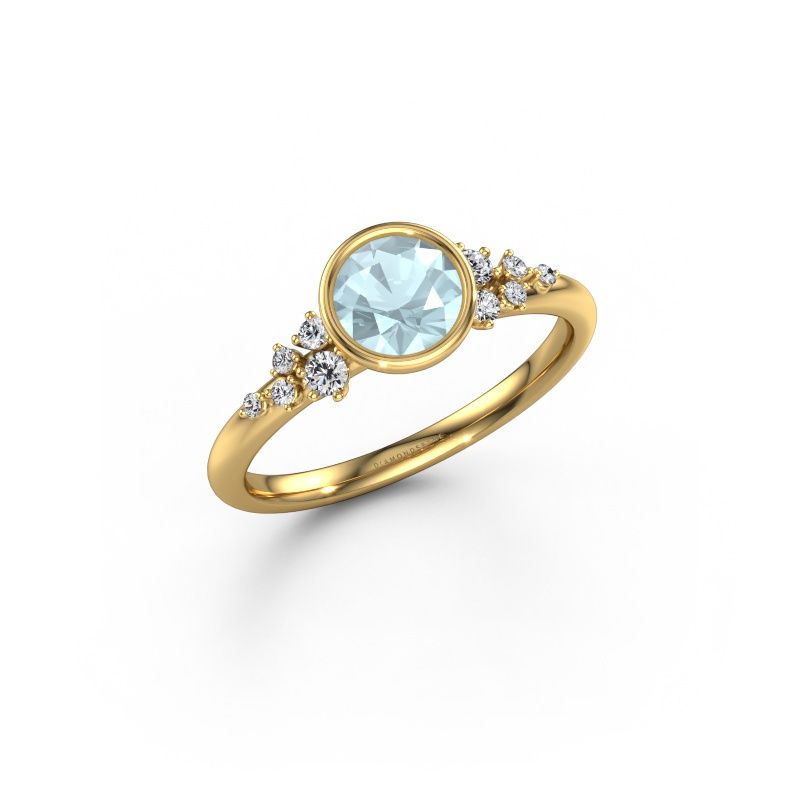 Engagement ring Aliyah RND 585 gold aquamarine 5.7 mm