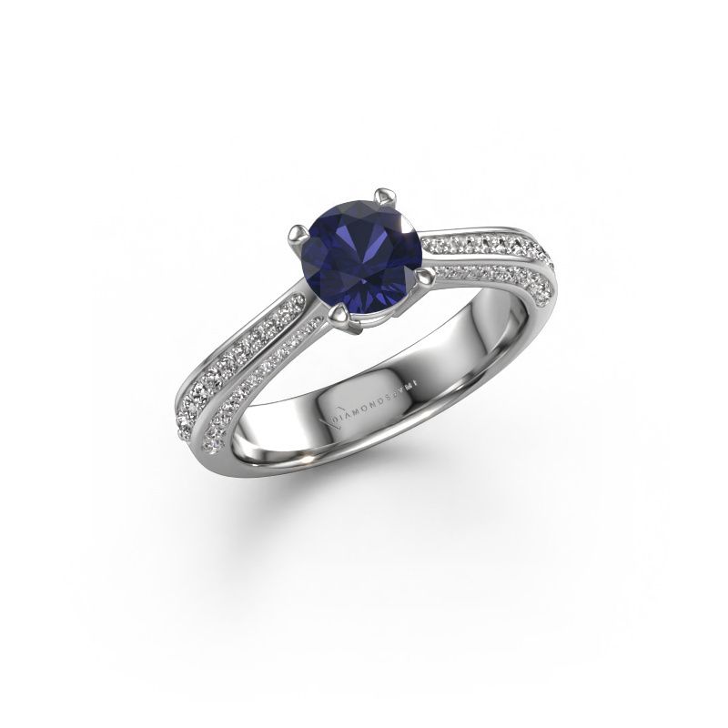 Verlobungsring Ruby rnd 950 Platin Saphir 5.7 mm