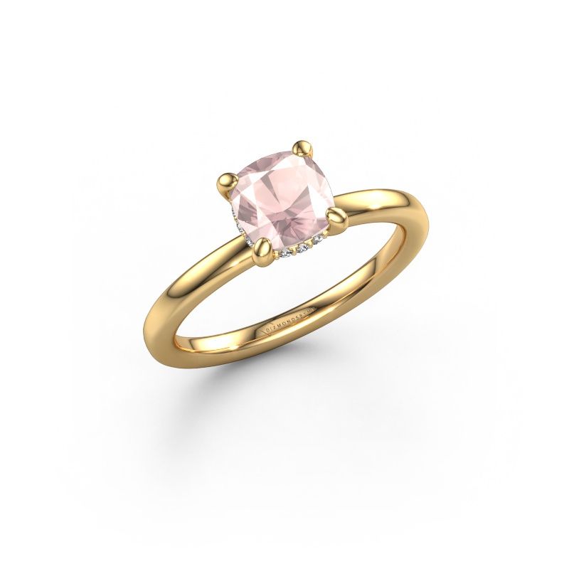 Engagement ring Simone CUS 2 585 gold morganite champagne 6 mm