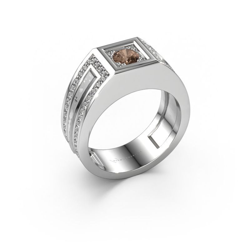Bague pour homme Lando 585 or blanc diamant brun 1.02 crt