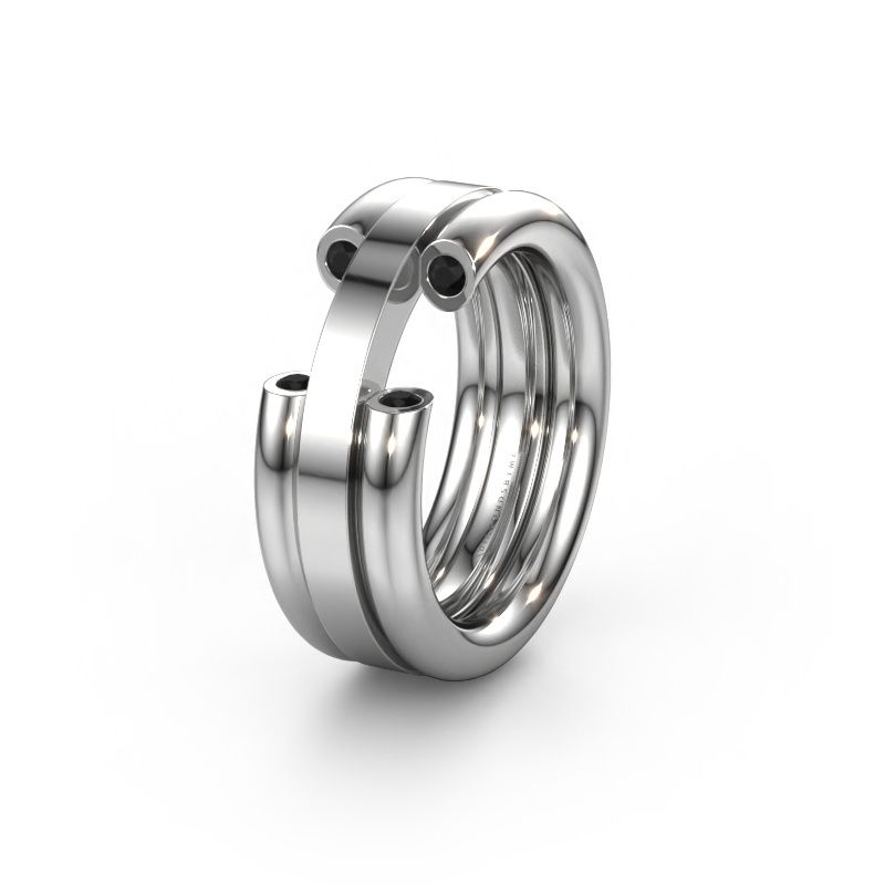 Wedding ring WH6018L 950 platinum black diamond ±8x3 mm