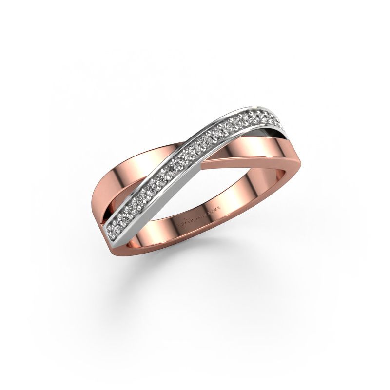 Bague Kaley 585 or rose diamant 0.143 crt