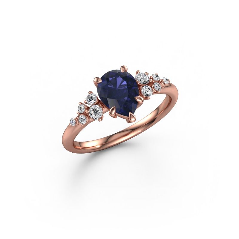 Verlobungsring Royce PER 585 Roségold Saphir 8x6 mm