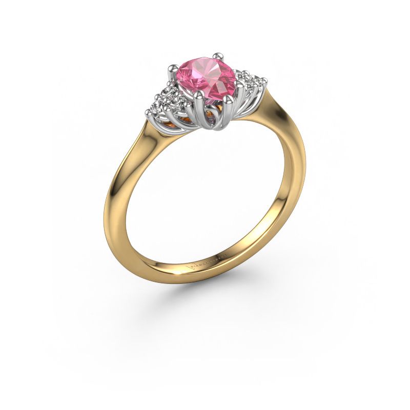 Engagement ring Felipa PER 585 gold pink sapphire 7x5 mm