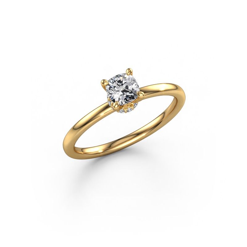 Bague de fiançailles Crystal CUS 3 585 or jaune diamant synthétique 0.50 crt