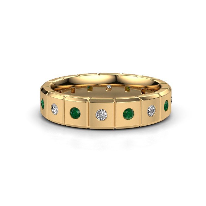 Image of Weddings ring WH2055L15DP<br/>585 gold ±5x2.4 mm<br/>Emerald