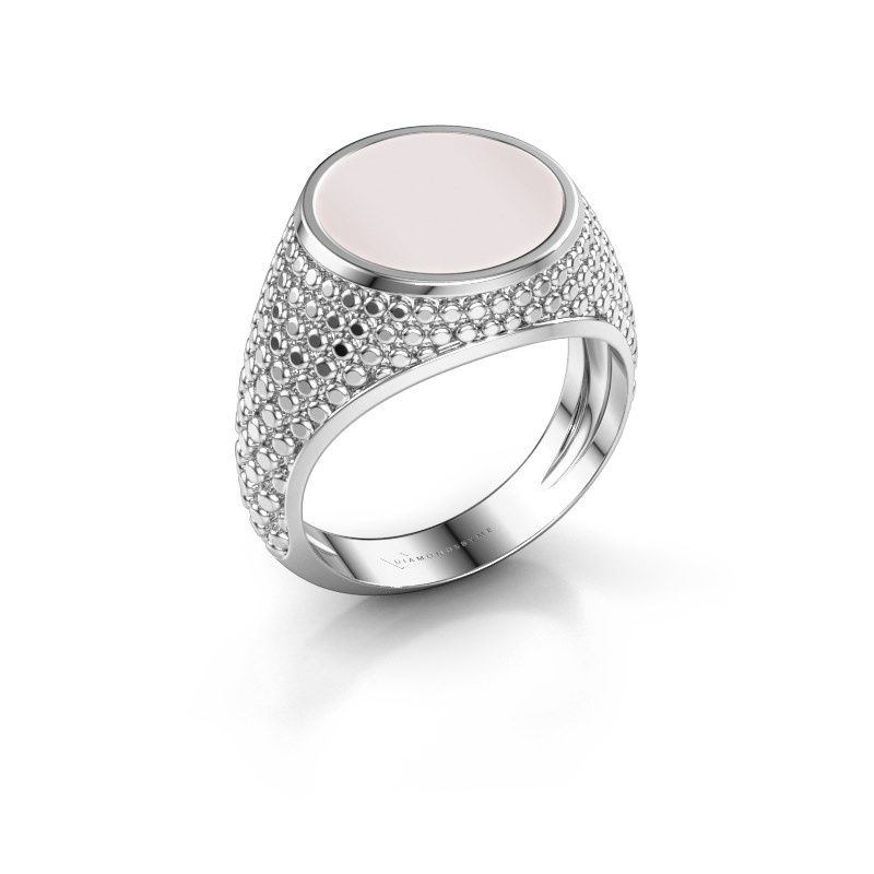Signet ring Zachary 2 585 white gold red sardonyx 12 mm