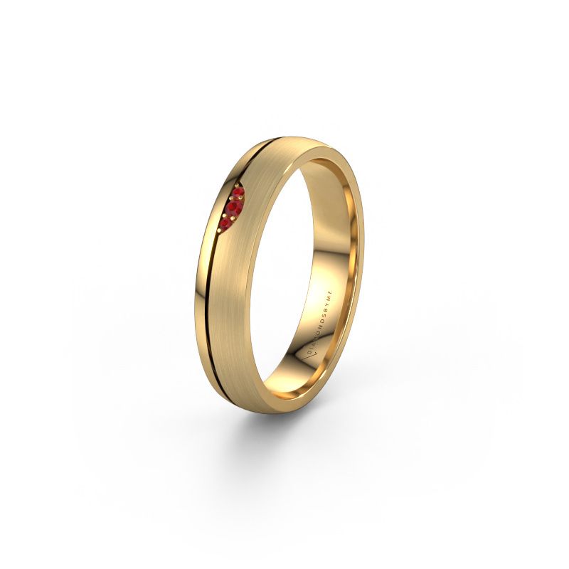 Wedding ring WH0334L24X 585 gold ruby ±4x1.5 mm