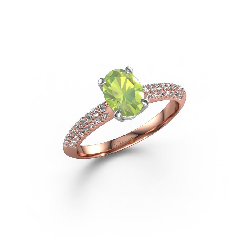 Verlobungsring Morane OVL 585 Roségold Peridot 7,5x5,5 mm
