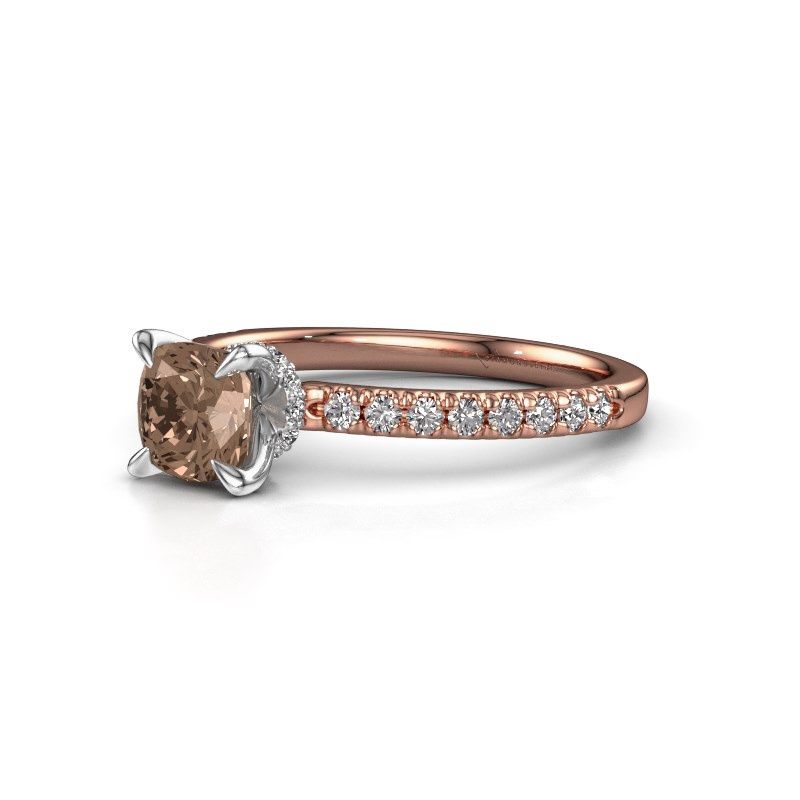 Afbeelding van Verlovingsring Crystal CUS 4 585 rosé goud bruine diamant 1.31 crt