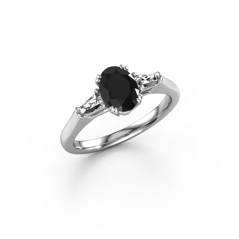 Verlovingsring Indy OVL 950 platina zwarte diamant 1.820 crt