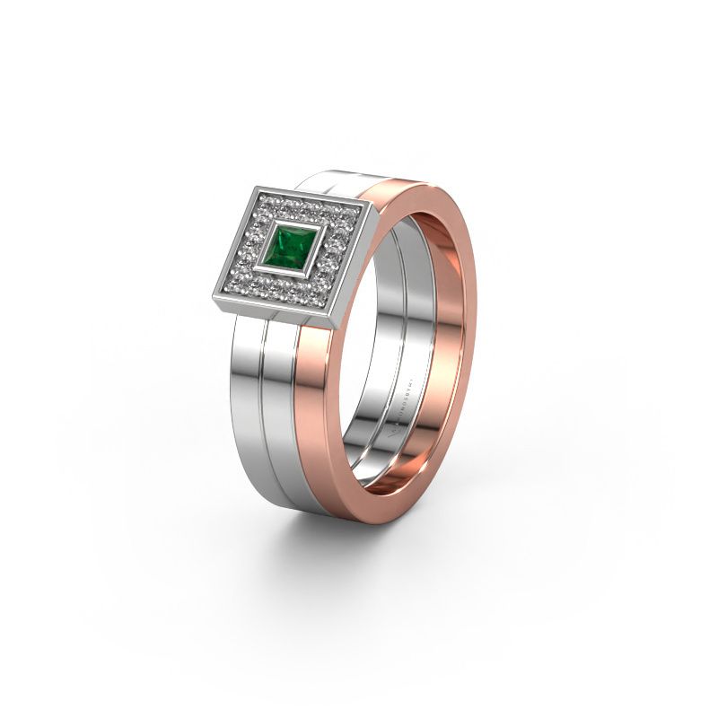 Ehering WH2104L 585 Weißgold Smaragd ±6x2.8 mm