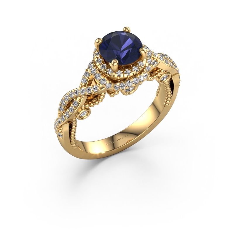 Verlobungsring Leora 585 Gold Saphir 6.5 mm