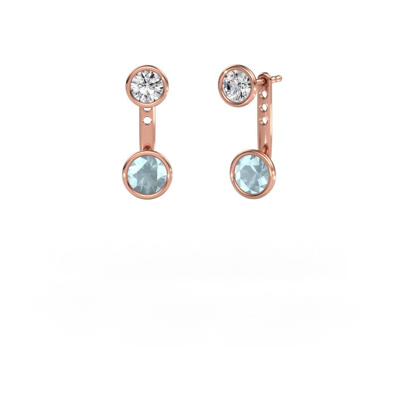 Earrings Halle 585 rose gold aquamarine 6 mm
