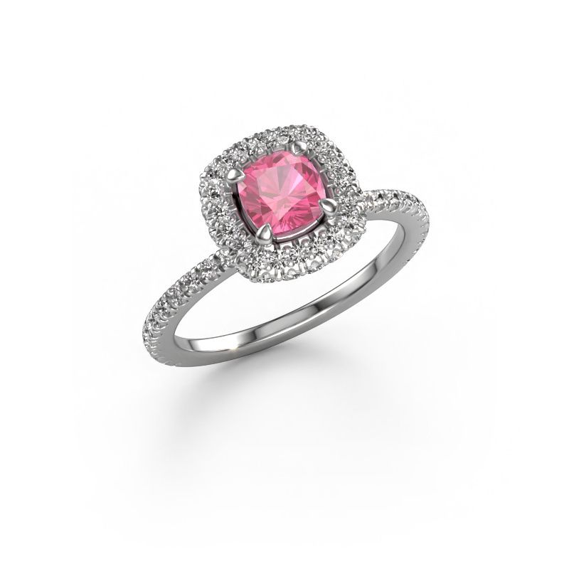 Bague de fiançailles Talitha CUS 950 platine saphir rose 5 mm