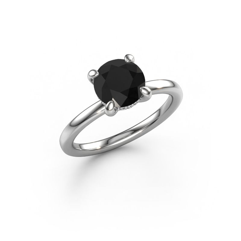 Verlobungsring Simone RND 2 585 Weißgold Schwarz Diamant 1.85 crt