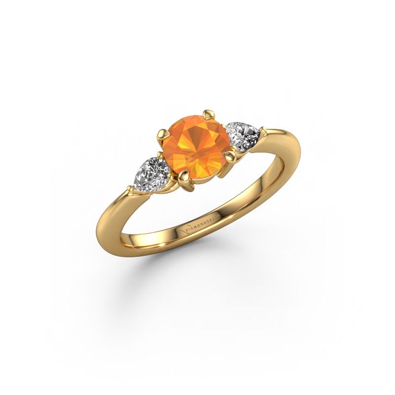 Engagement ring Chanou RND 585 gold citrin 6 mm