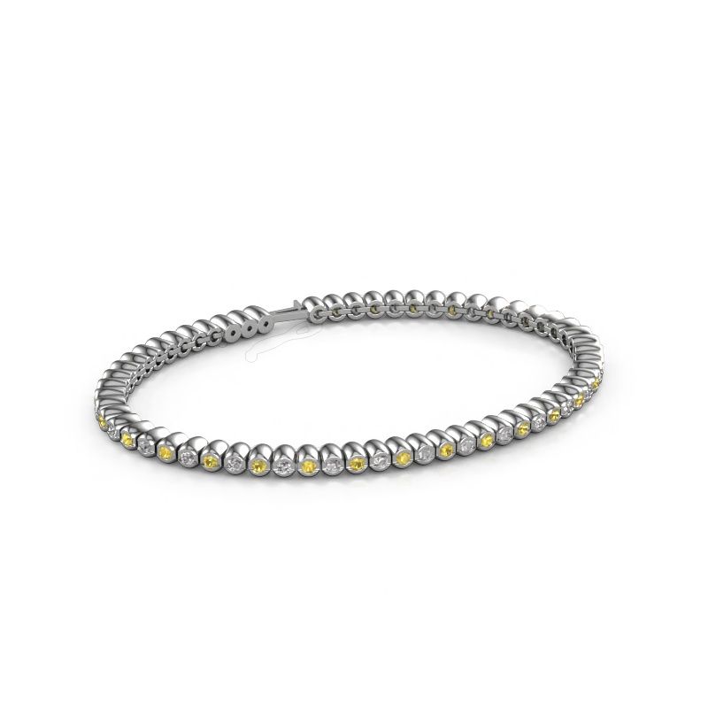 Tennisarmband Bianca 2 mm 585 Weißgold Gelb Saphir 2 mm