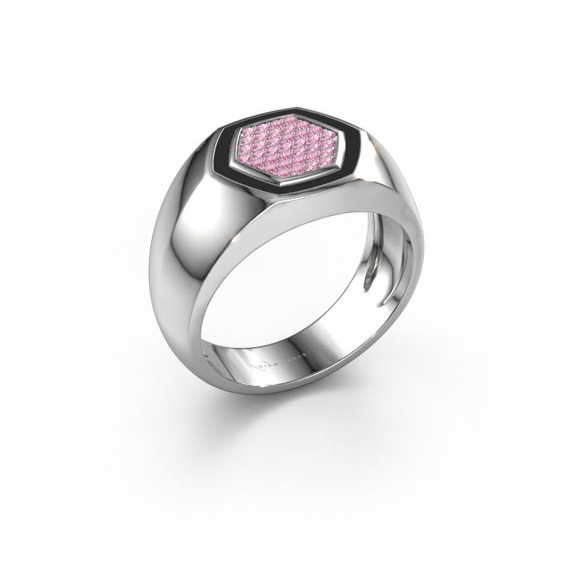 Herrenring Kris 585 Weißgold Pink Saphir 1.1 mm