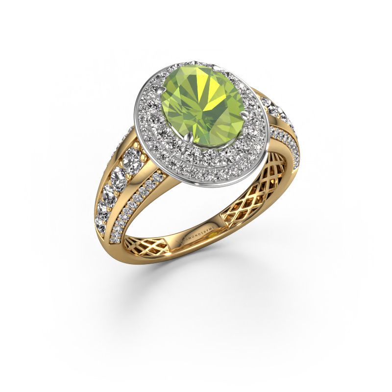 Verlobungsring Nancie 585 Gold Peridot 9x7 mm