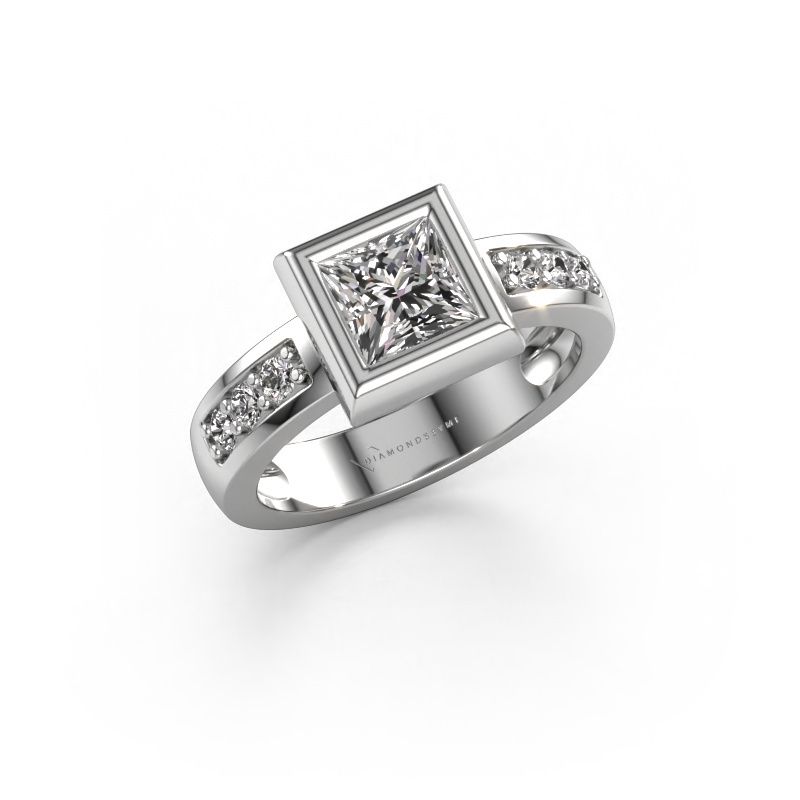 Ring Charlotte Square 585 white gold diamond 1.00 crt