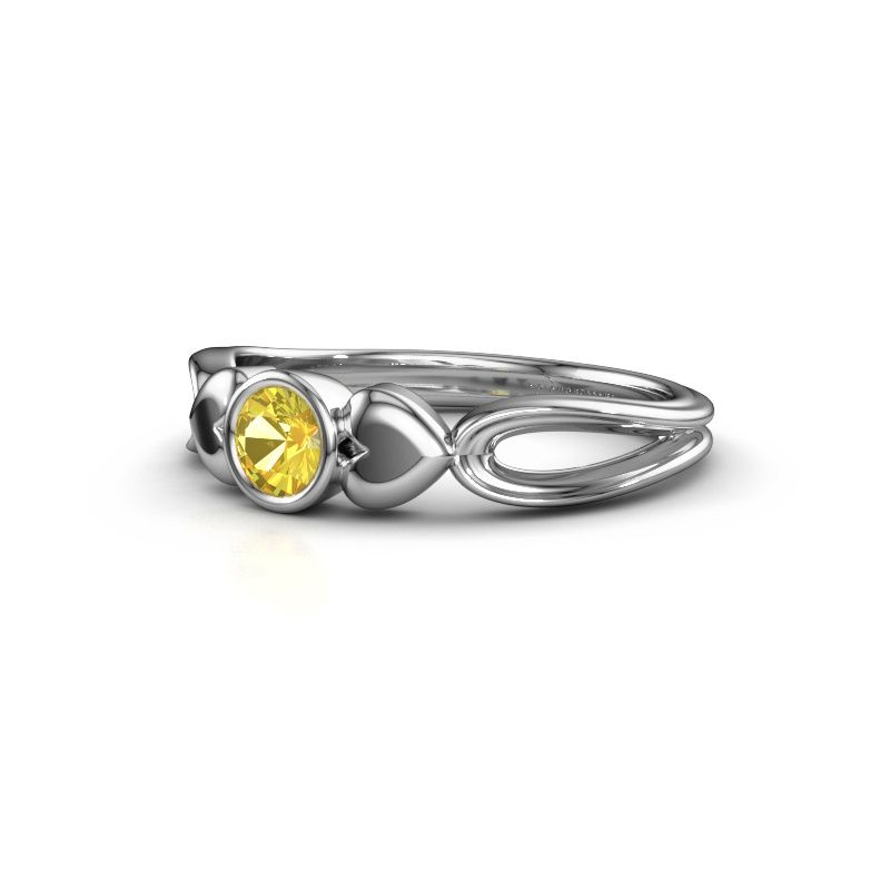 Image of Ring Lorrine 950 platinum yellow sapphire 4 mm