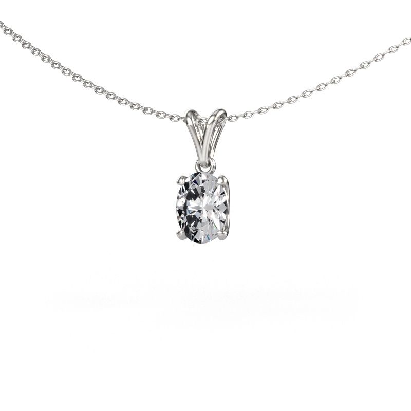 Pendant Sam OVL 950 platinum zirconia 8x6 mm