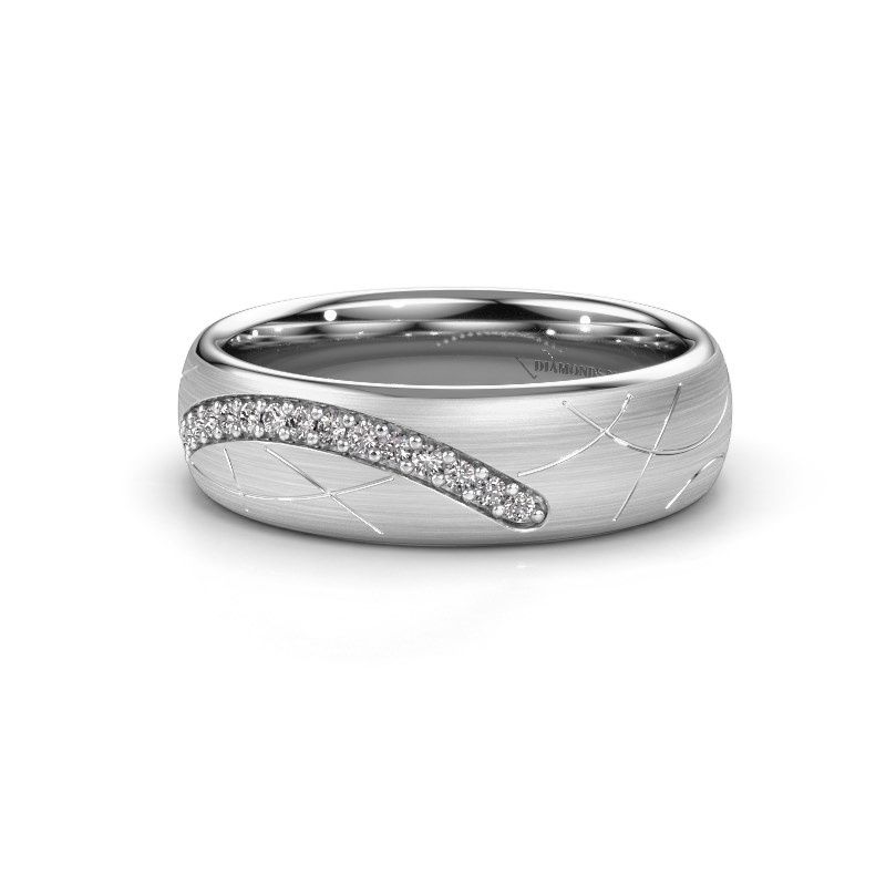Image of Wedding ring WH2060L36CM<br/>585 white gold ±6x2.2 mm<br/>Zirconia