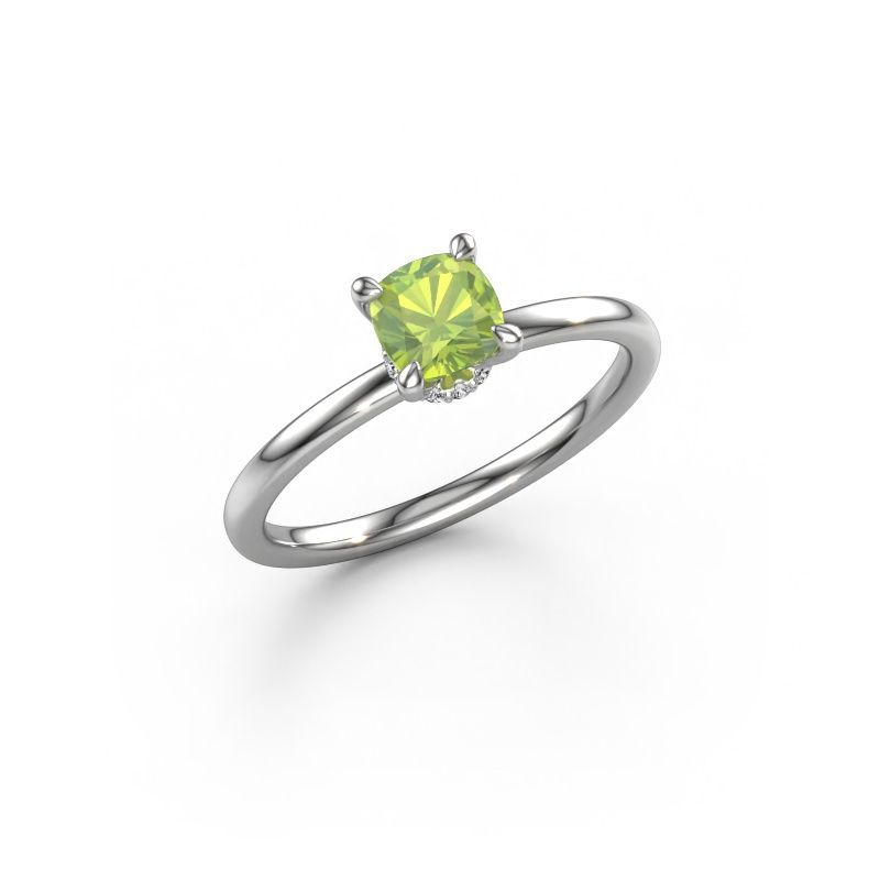 Verlobungsring Crystal CUS 3 585 Weißgold Peridot 5 mm