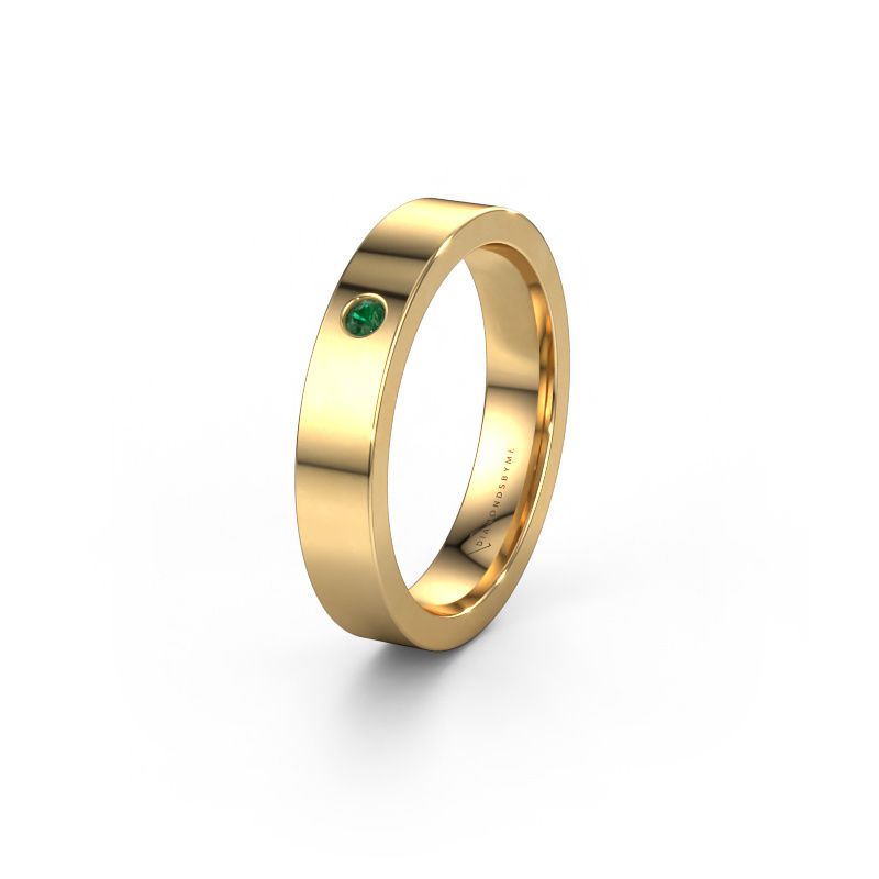 Weddings ring WH0101L14BP 585 gold emerald ±4x2 mm