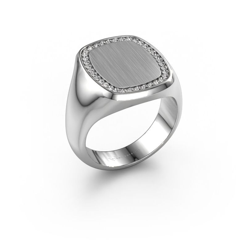 Herrenring Floris Cushion 4 585 Weißgold Zirkonia 1.2 mm
