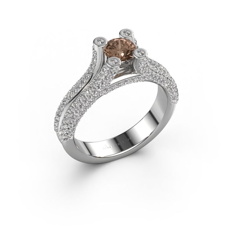 Verlobungsring Stefanie 2 950 Platin Braun Diamant 1.50 crt