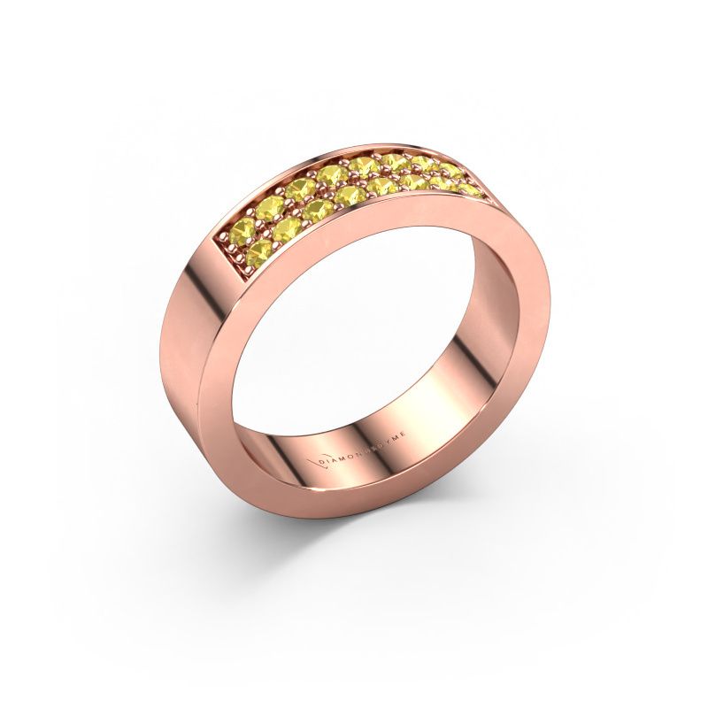 Bague superposable Catharina 5 585 or rose saphir jaune 1.7 mm