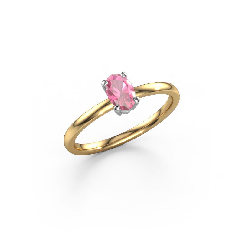 Engagement ring Lynelle 1 585 gold pink sapphire 6x4 mm