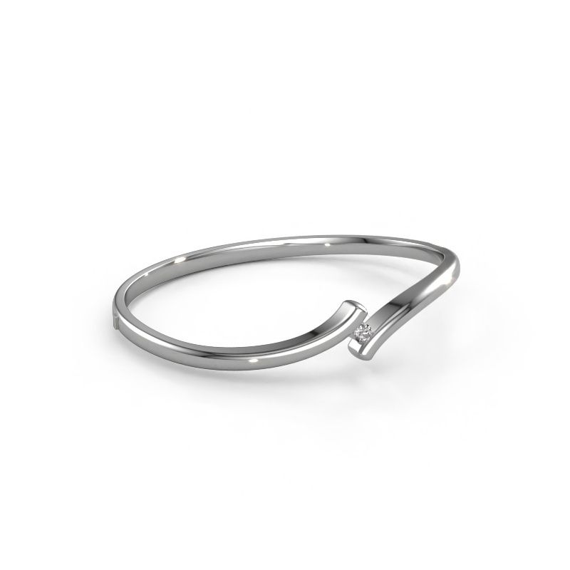 Bangle Amy 585 white gold lab-grown diamond 0.10 crt