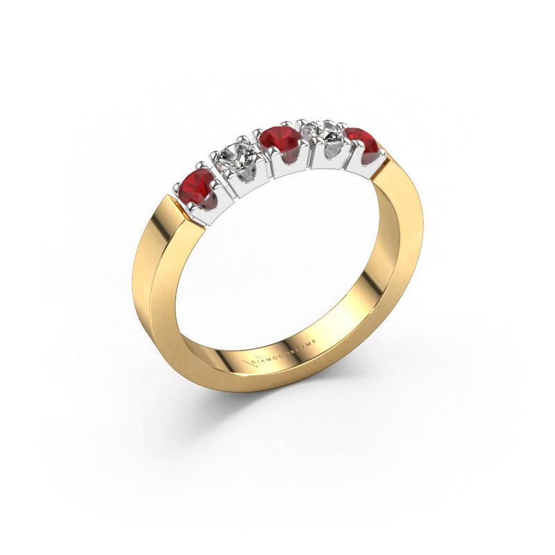 Ring Dana 5 585 goud robijn 3 mm