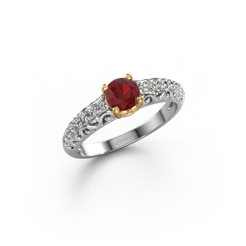 Engagement ring Mellie 585 white gold ruby 5 mm