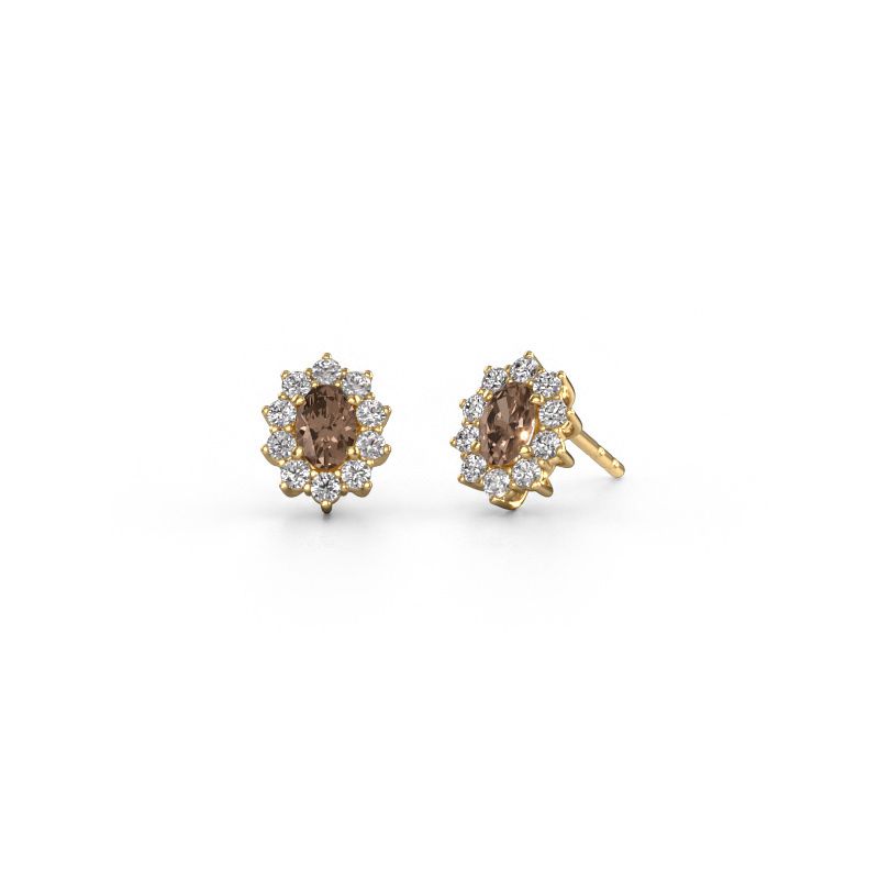 Earrings Leesa 585 gold brown diamond 1.40 crt