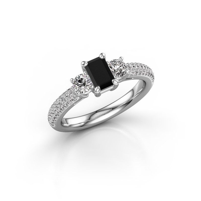 Image of Engagement Ring Marielle Eme<br/>950 platinum<br/>Black diamond 1.51 crt