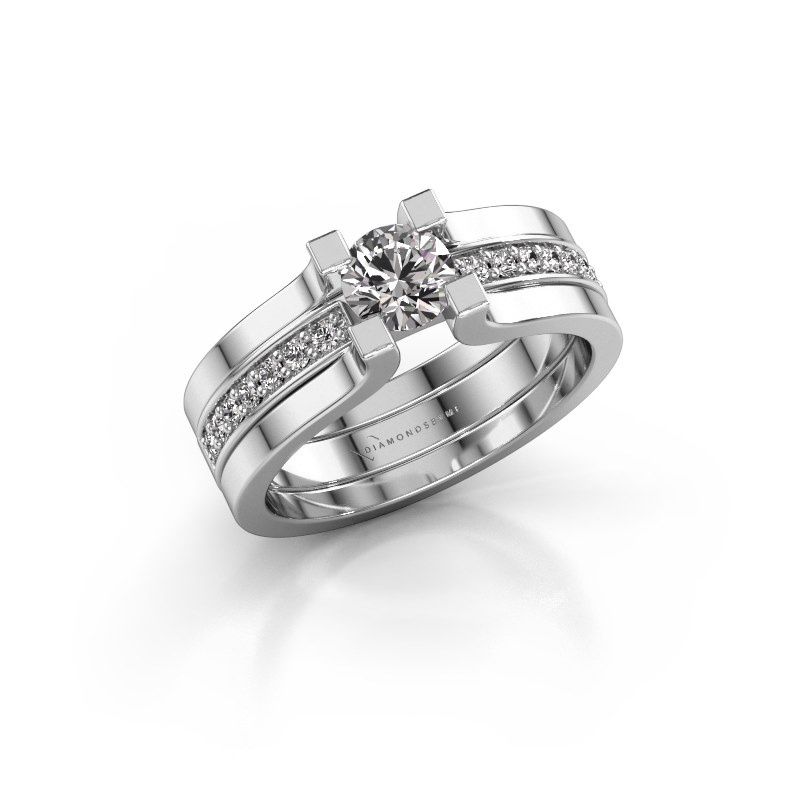 Image of Engagement ring Myrthe<br/>950 platinum<br/>Zirconia 5 mm