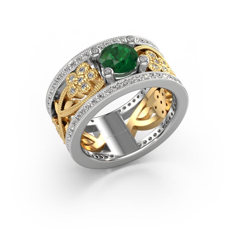 Ring Severine 585 white gold emerald 6 mm