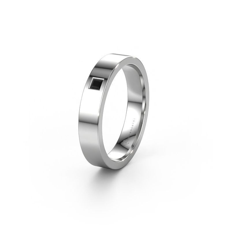Trauring WH0101L14APSQ 585 Weißgold Schwarz Diamant ±4 x 1,7 mm