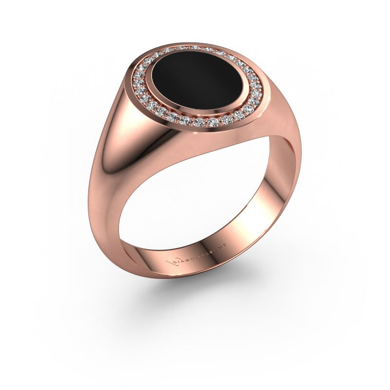 Signet ring Hilda 1 585 rose gold onyx 10x8 mm